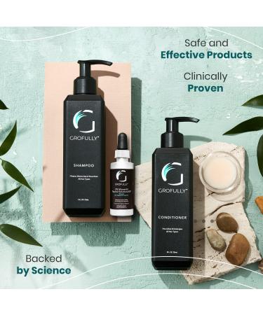 Grofully Women's Hair Regrowth Kit - Gold | 3-Step System with Shampoo, Conditioner, and Minoxidil 2% | Hair Loss Treatment Set - Buy Online on GoSupps.com
