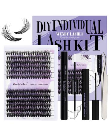 Wendy lashes lash extension set eyelash extensions kit 3d effect 40d+50d 12-16mm mixed eyelash extensions set with glue eyelash extensions (40d+50d-d curl) kit (12-16) mm GJ-3D-40d+50d-D curl