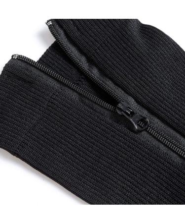 LEOSTEP Zipper Compression Socks Toeless - Knee High Support Stockings for Legs and Muscles - Black S/M - Buy Online on GoSupps.com