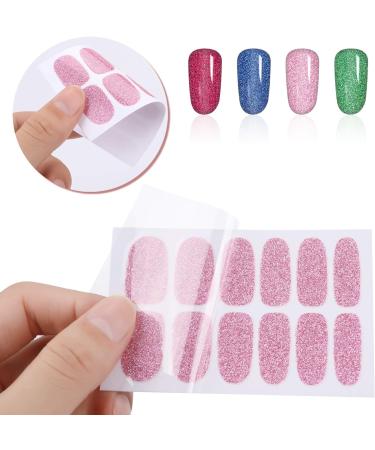 MWoot 10 Leaf Glitter Nail Stickers & Nail Files Self-Adhesive Nail Art for Beautiful DIY Manicure Decoration - Buy Online on GoSupps.com