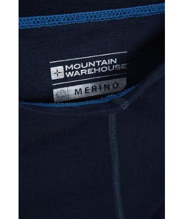Mountain Warehouse Merino Kids Leggings - Girls Winter Baselayer Pants Blue 5-6 Years | Warm & Cozy Leggings for Girls - Buy Online on GoSupps.com