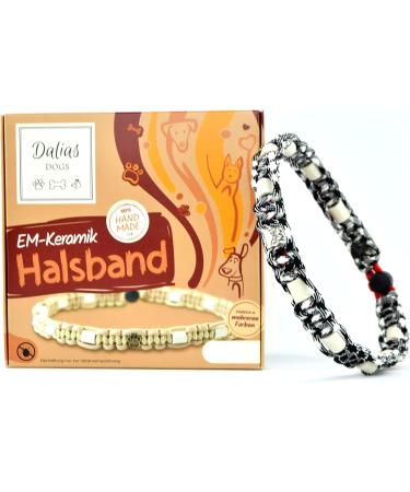 Custom EM Ceramic Collar for Dogs & Cats | Original US Paracord (61-70 cm Black-White) - International Shipping - Buy Online on GoSupps.com