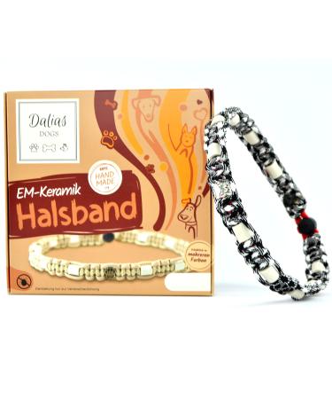 EM ceramic collar for dogs & cats - made to measure EM band original US paracord (21-30 cm black-white) 21-30 cm black-white