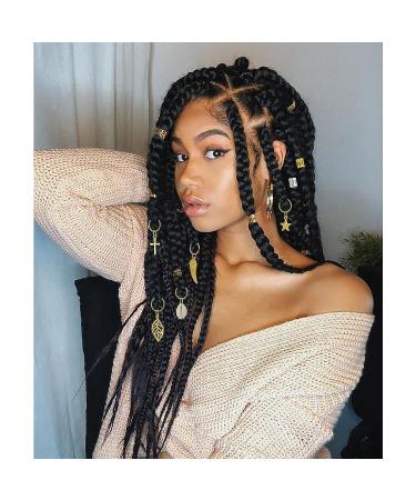 195 PCS Braids Jewelry for Women - Gold Aluminum Hair Cuffs, Rhinestone Pearls, Shell Charms - Hair Accessories for Dreadlocks, Hair Rings, Clips - Buy Online on GoSupps.com