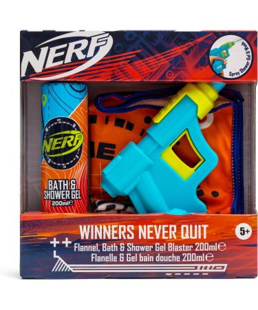 Nerf Winners Never Quit Gift Set - Includes Nerf Blaster, Flannel, and 200ml Bath & Shower Gel - Buy Online on GoSupps.com