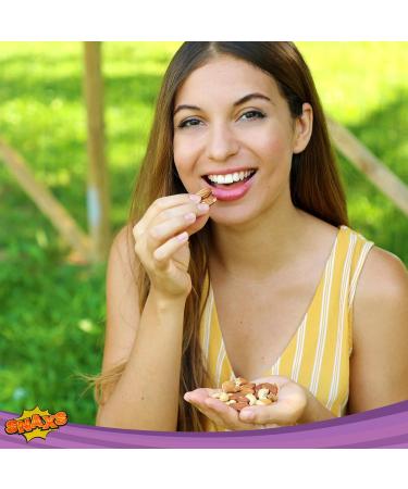 Snaxs Roasted Salted Mixed Nuts 12 x 40g - Almonds Brazil Nuts Cashews Peanuts and Hazelnuts Nuts Snacks - Healthy Kosher Nuts with Fibre Protein and Minerals - Ideal for Snacking - Buy Online on GoSupps.com