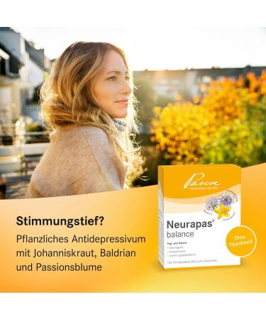 Neurapas Balance - 60 Tablets | Natural Antidepressant with St. John's Wort Passion Flower & Valerian for Mood Enhancement Relaxation & Calmness - Ideal for Mild Depressive Moods - Buy Online on GoSupps.com