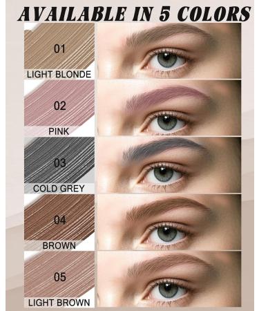 LYSdefeu Eyebrow Color Gel Waterproof Long Lasting Light Blonde Colorful Gel Volume Extension Mascara Eye Makeup for Women (01#light blonde) - Buy Online on GoSupps.com