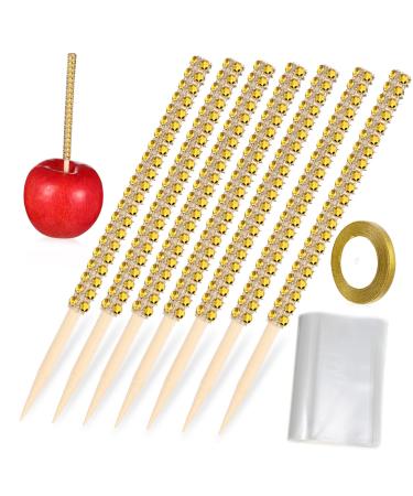 Zerodeko 1 Set Apple Stick Cake Lollipop Sticks Candy Skewers Festival Fruit Picks Stocking Stuffer Candy Dessert Sticks Halloween Candy Wrappers Shiny Candy Picks Chocolate Delicate Wood