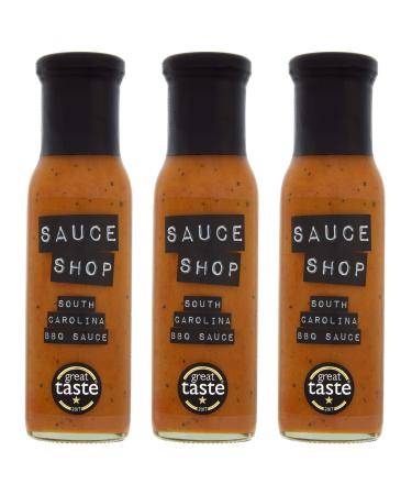Sauce Shop South Carolina BBQ Sauce 3 Bottles Award Winning Tangy American Mustard Barbecue Sauce Perfect for Marinades Steak Sauce Gluten Free 3 x 255g