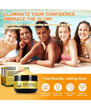 Tanning Accelerator Cream 100g Golden Tan Accelerator For Indoor Tanning Beds and Outdoor Sun Tan Faster Tanning with Natural Ingredients Safe for Face Body (100g) - Buy Online on GoSupps.com