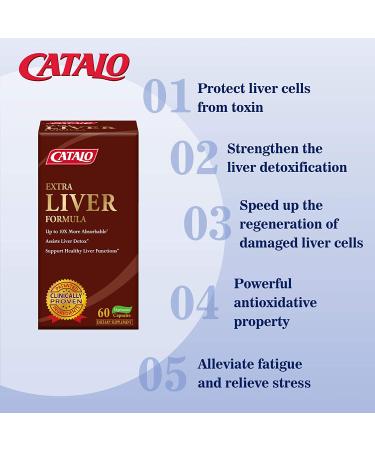 Catalo Naturals Extra Liver Formula - 60 Vegetarian Capsules for Optimal Liver Health - Buy Online on GoSupps.com