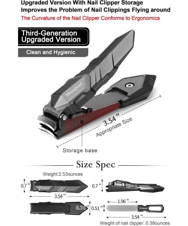 Premium Nail Clippers with Catcher - No Splash Stainless Steel Fingernail & Toenail Cutters for Thick Nails - Includes Custom Flannelette Bag Storage - Buy Online on GoSupps.com