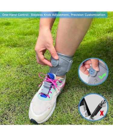 Upgraded Drop Foot Brace for Women & Kids - Adjustable Gray Orthosis with 3-Point Stability Fits Right/Left Foot | Medium Size - Buy Online on GoSupps.com