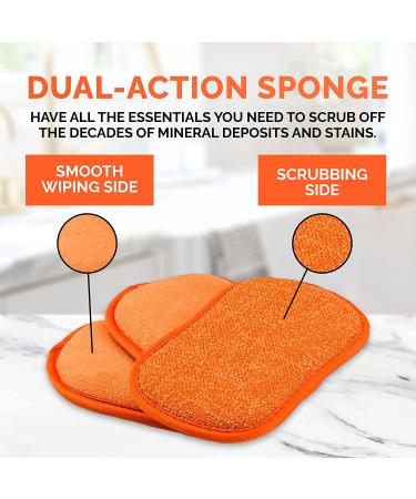 Bar Keepers Friend Soft Cleanser 13oz Cookware Cleaner Bundle with Microfiber Towel & Sponge - Bleach-Free Pot and Pan Cleaning Solution - Buy Online on GoSupps.com