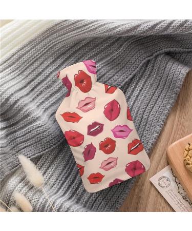 Woman Lips Hot Water Bottle with Plush Cover | Hand Warmer for Adults & Children | 26.5x15.3cm | International Shipping - Buy Online on GoSupps.com