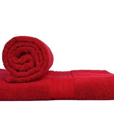 AKTI Premium Cotton Bath Sheets Towels 35x70 Inches 2 Pack - Super Soft & Absorbent 580 GSM - Red Equestrian Bathroom Towels - Buy Online on GoSupps.com