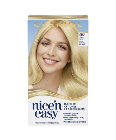 Clairol Nice'n Easy Permanent Hair Dye  SB2 Ultra Light Cool Blonde Hair Color  Pack of 1 SB2 Ultra Light Cool Blonde 6.26 Fl Oz (Pack of 1)