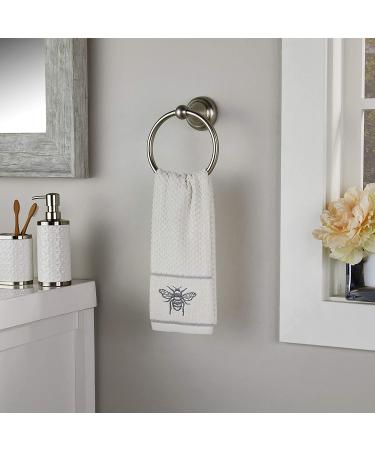 SKL Home Farmhouse Bee Hand Towel Set - White | Luxe cotton towels with charming bee design - Buy Online on GoSupps.com