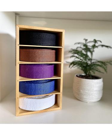 Brazilian Jiu Jitsu Belt Display | Pine Belt Box | BJJ Belt Rack for 5 Belts | from White to Black Belt Hanger | Martial Arts Belt Holder Case | Gifts for Jiu Jitsu Practitioners | OSS - Buy Online on GoSupps.com