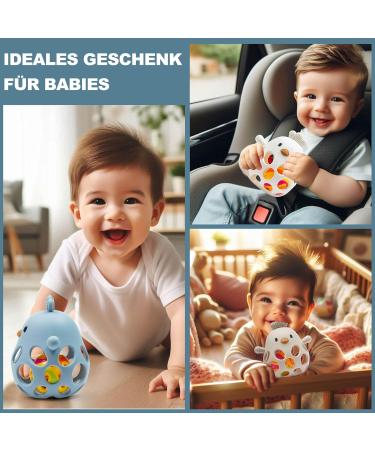 Farout Silicone Baby Bassinet Chicken BPA-Free Bite Ring | Cooling Tooth Aid & Montessori Rattle for Sensory Development | Baby Chewing Toy - Blue - Buy Online on GoSupps.com