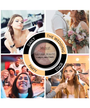 Movo Highlighter Palette - 5 Shades Bronzer Glow Illuminator Makeup Kit - Buy Online on GoSupps.com