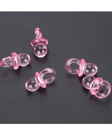 Qukaim Mini Pacifier 200pcs - Pink Acrylic Baby Nipple for Baptism Birthday Gifts & Baby Shower Decorations - International Shipping Available - Buy Online on GoSupps.com