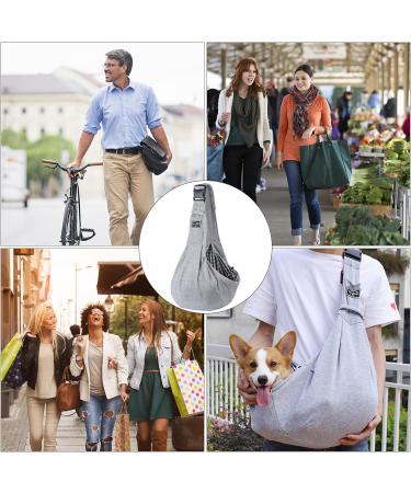 GLAITC Small Dog Puppy Sling Carrier Puppy Sling Carry Bags Adjustable Hands Free Cat Carry Bag with Pocket and Safety Belt Carrier for Small Dogs and Cats Outdoor Walking Travel Shopping Grey - Buy Online on GoSupps.com