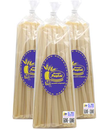 Maestri Pastai, Gourmet Tagliatelle Italian Pasta (Italian Ribbon Pasta), (Pack of 3), Special "Series 42", Premium Quality Imported from Mercato San Severino, Italy, 17.66 oz (1.1 lbs) (each)