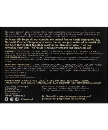 Dr. Natural Black Bar Soap 141 g - Ultra-Moisturizing Natural Soap with Shea Butter - Safe for Family and Pets - Helps Reduce Acne and Blemishes - Organic Bar Soap for Hands Body Wash Laundry - Buy Online on GoSupps.com