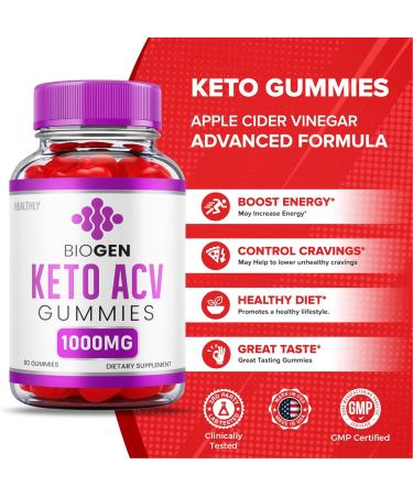 Biogen Keto ACV Gummies with B12 & Beet Root Juice - 60 Gummies - Buy Online on GoSupps.com