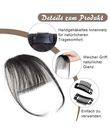 Zynery 4-Piece Clip-In Bangs & Pony Hair Extensions | Fake Bangs & Fringe for Women - Light Brown Dark Brown Black - Buy Online on GoSupps.com