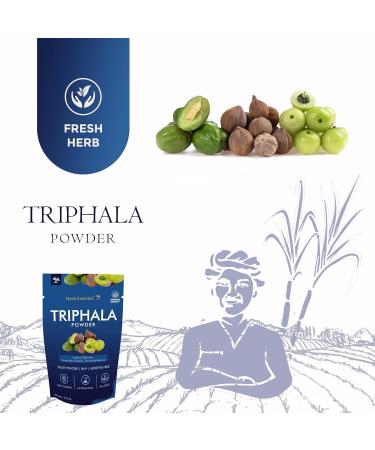 Herb Essential Organic Triphala Powder 7.05 Ounce (Amla + Haritaki + Bibhitaki) India Origin No Added Preservatives Vegan Herbal Supplement for Daily Use - Buy Online on GoSupps.com