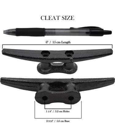 QPURO 6-Inch Black Cast Iron Dock Cleat 5-Pack for Boats - Marine Deck Rope Cleats for Nautical Decor - Buy Online on GoSupps.com