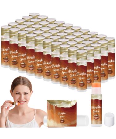 50 Pcs Halloween Fall Pumpkin Spice Flavor Lip Balms Gifts Bulk Halloween Fall Party Stocking Stuffers Small Thank You Appreciation Gifts for Women Men Staff Coworkers Employee Homeless