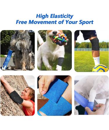 Fikiro 8 Self-Adhering Cohesive Bandage for Dogs - 5cm x 4.5m (Black/Blue) | Fix Fingers Hands Toes & Feet - Best International Shipping - Buy Online on GoSupps.com
