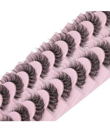 Wiwoseo 3D Cat Eye False Eyelashes - Natural Wispy Fluffy Russian Strips - 10 Pairs, 16MM Clear Band - Buy Online on GoSupps.com