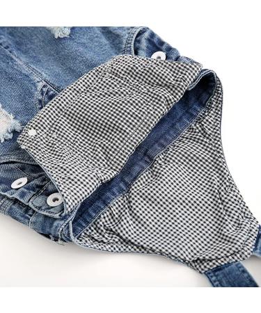 KIDSCOOL SPACE Baby Boy Girl Jean Overalls Toddler Ripped Denim 4-5 Years Blue-1991 - Buy Online on GoSupps.com