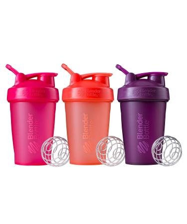 Blender Bottle Classic V1 Multipack Shaker Bottle 20-Ounce Coral and Pink and Plum 20-Ounce (3 Pack) Coral and Pink and Plum Shaker Bottle