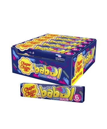 Chupa Chups Big Babol tongue painter counter display contains 20 poles chewing gum with fruit taste for large chewing gum bubbles 20 x 27.6g - Buy Online on GoSupps.com