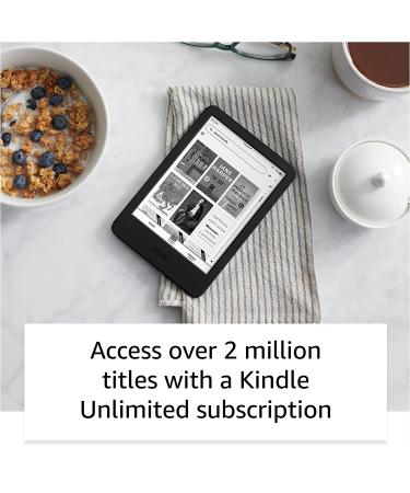 Kindle (2022 release)  The lightest and most compact Kindle, now with a 6 300 ppi high-resolution display, and 2x the storage - Black Black Without Kindle Unlimited Lockscreen Ad-Supported - Buy Online on GoSupps.com