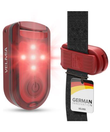 VELMIA Running Lights for Runners (2 Pack) for Maximum Safety Through Visibility I Clip On Strobe Reflective Running Gear for Runners, Dogs, Bike, Walking, LED Running Light, Bike taillight, Stroller Ruby Red - Buy Online on GoSupps.com