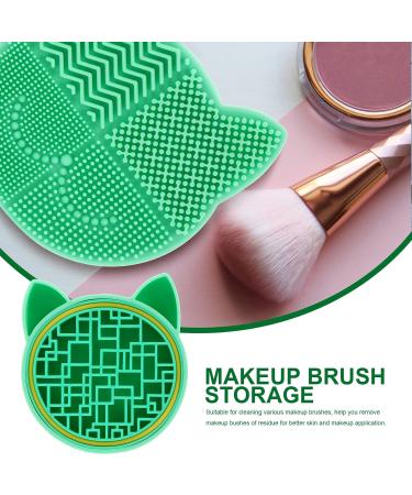 2-in-1 Makeup Brush Storage Box & Scrubber - Versatile Brush Holder & Mat in Green | International Shipping Available - Buy Online on GoSupps.com