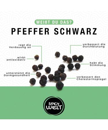 Spicy World Black Pepper Whole - Premium Unground Black Peppercorns 100g for Mill | International Shipping - Buy Online on GoSupps.com