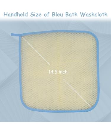 Bleu Bath 6 Pack Exfoliating Skin Face Body Wash Cloth - Premium Sturdy Loofah - Soft & Buffing - Two Layers - Ideal for Massage - Buy Online on GoSupps.com