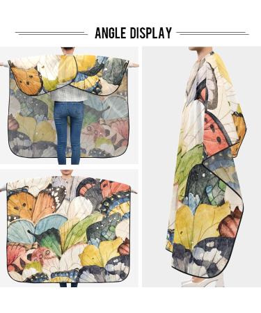 Visesunny Retro Butterfly Barber Cape | Anti-Static & Water-Resistant Hair Cutting Cape | Professional Salon Adjustable Polyester Cape for Hairstylists - Buy Online on GoSupps.com