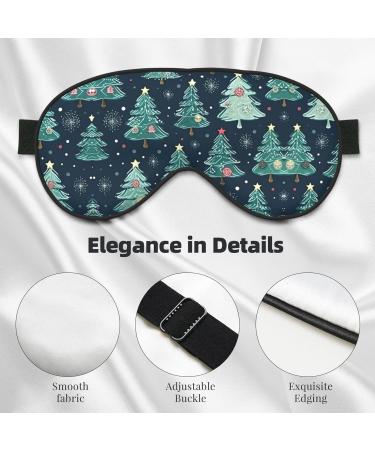 Xmas Tree Ball Stars Print Unisex Sleep Eye Mask - Soft Comfort Eye Shade for Travel Yoga & Shift Work - Black - Buy Online on GoSupps.com