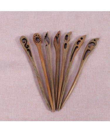 Beaupretty 7-Piece Japanese Wood Hair Clips | Handmade Ebony Hair Sticks | Natural Carved Hair Jewelry - Buy Online on GoSupps.com