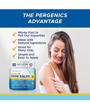 Pergenics Drawing Salve with Arnica Ointment for Dry Skin Cuts Burns Rash Poison Ivy Oak Itching Insect Bites Bee Sting Ingrown Hair 1 Oz - Buy Online on GoSupps.com