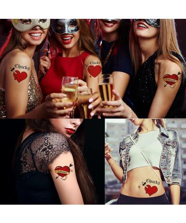 30 Pcs Bride of Chucky Tattoos | 3 Styles Chucky and Tiffany Temporary Tattoos - Buy Online on GoSupps.com